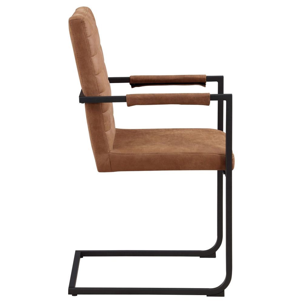 Sillón de comedor tapizado Nate en marrón antiguo (juego de 2)