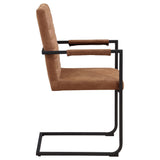 Sillón de comedor tapizado Nate en marrón antiguo (juego de 2)