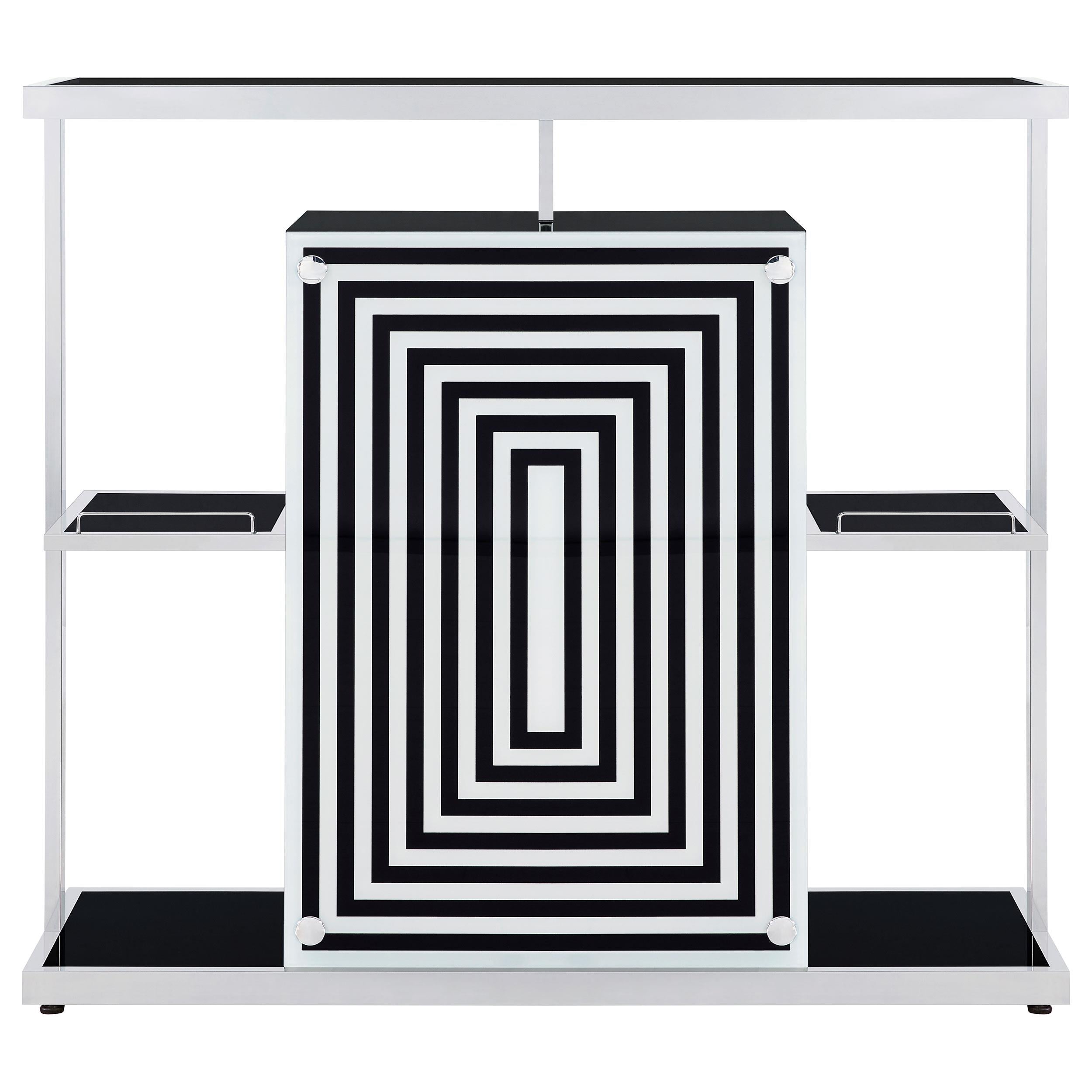 Zinnia 2-tier Glass Shelf Home Bar Wine Cabinet Black