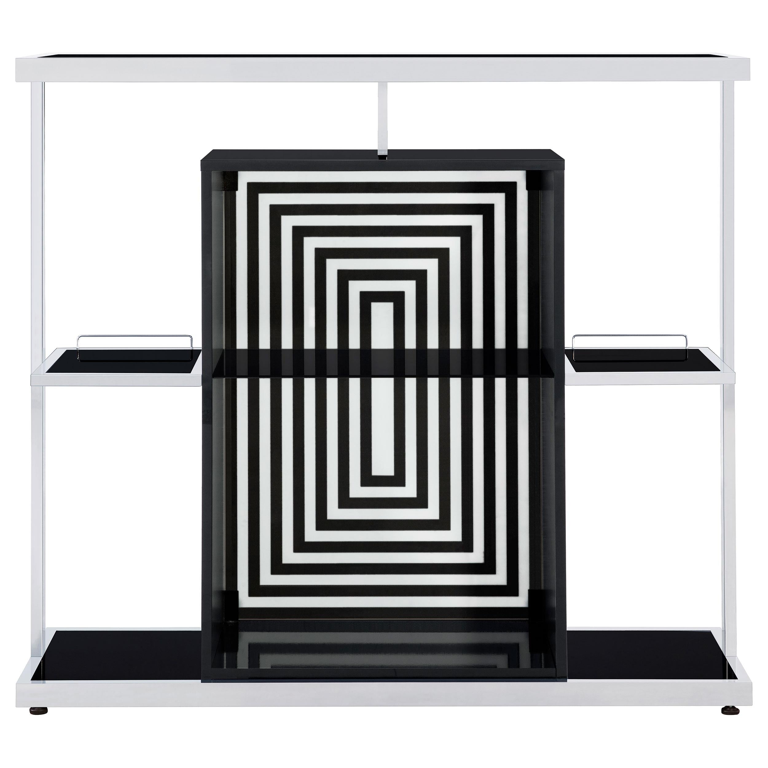 Zinnia 2-tier Glass Shelf Home Bar Wine Cabinet Black