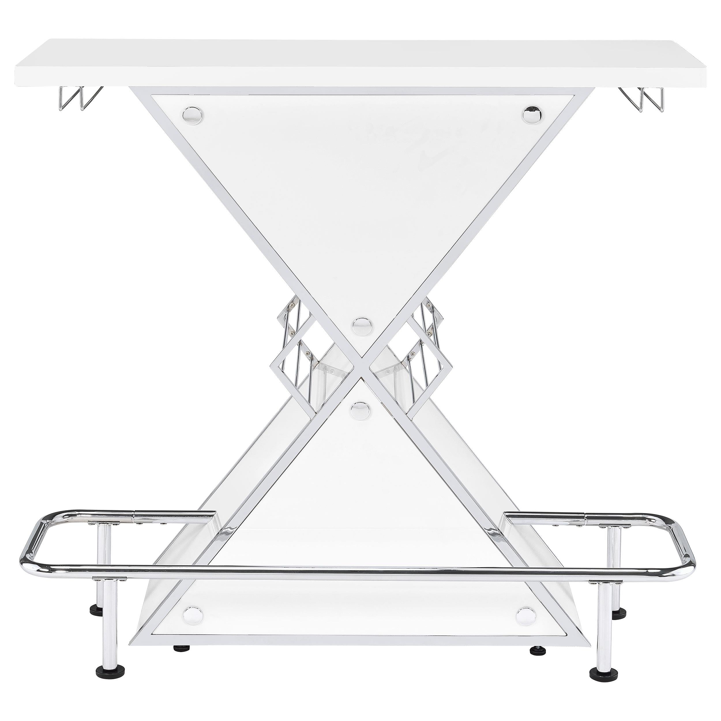Atoka Freestanding Home Bar Wine Cabinet White High Gloss