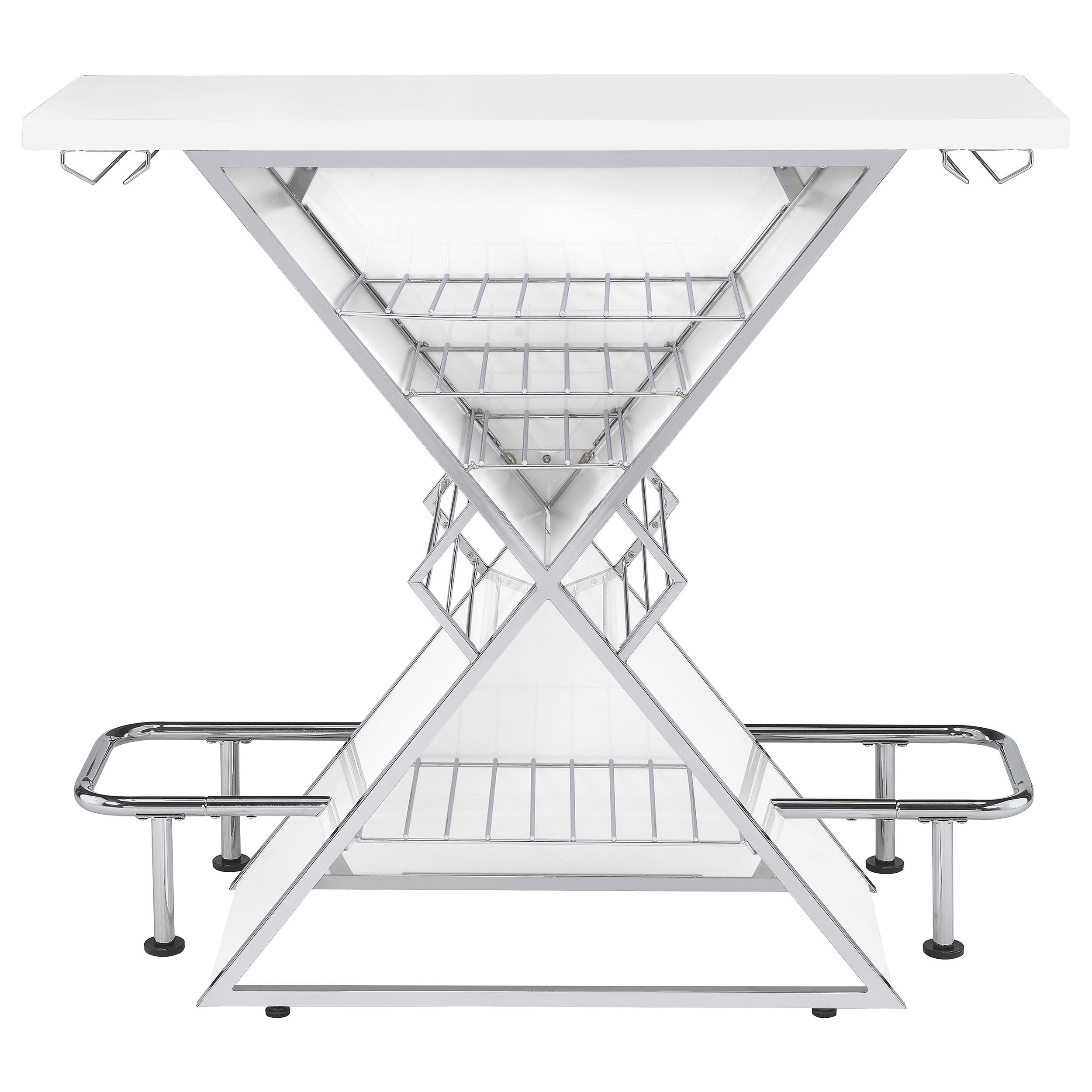 Atoka Freestanding Home Bar Wine Cabinet White High Gloss