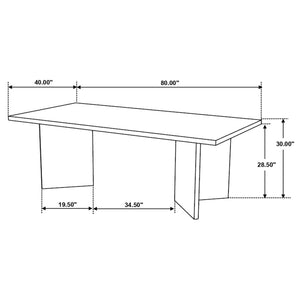Tyler 80-inch Solid Wood Dining Table Mango Brown