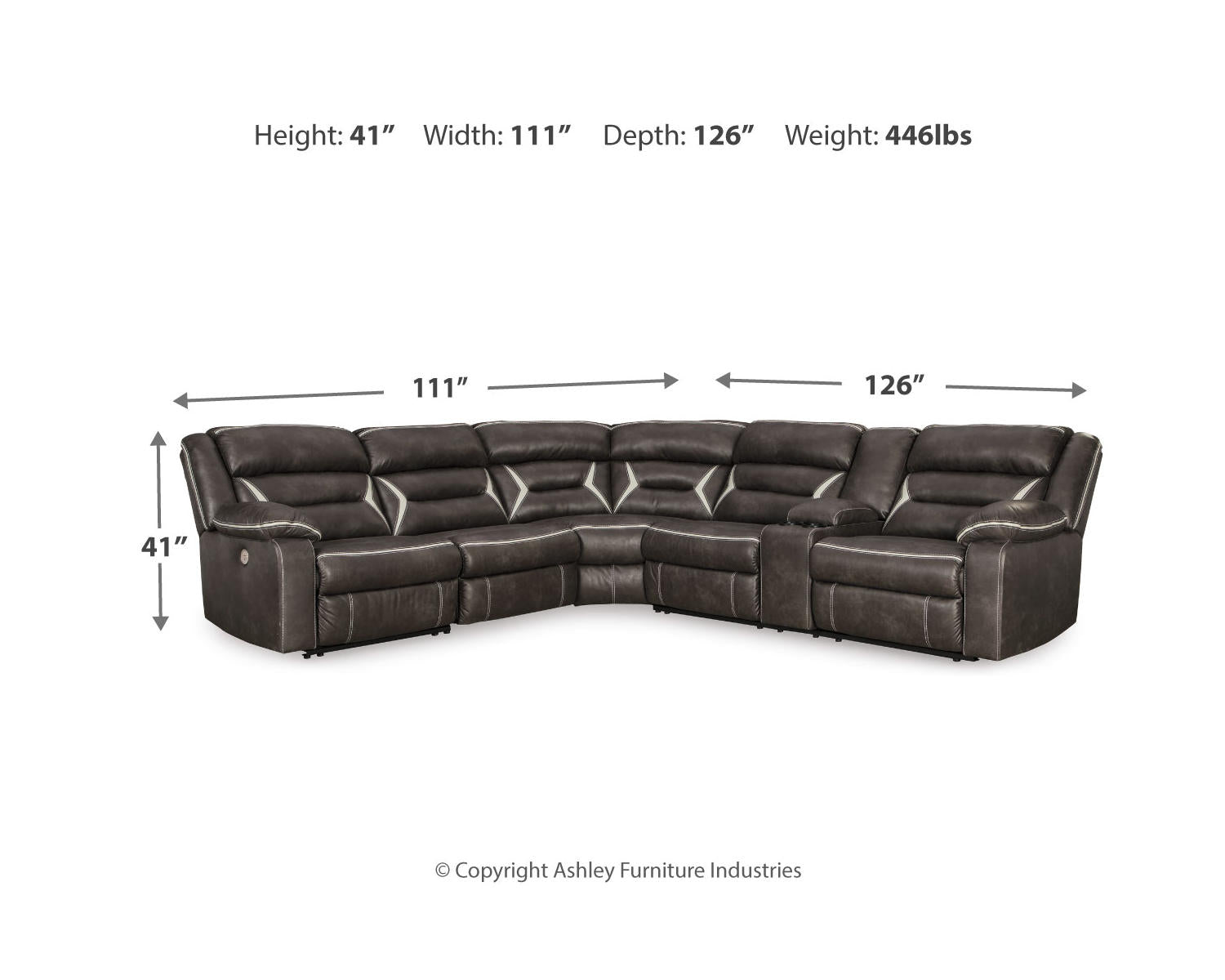 Kincord 4-Piece Power Reclining Sectional
