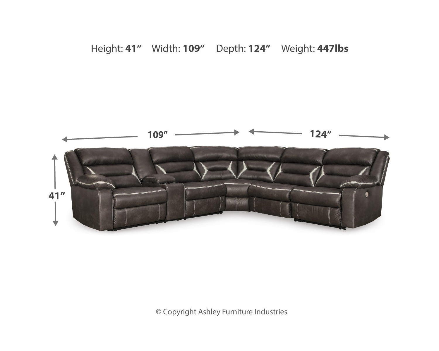 Kincord 4-Piece Power Reclining Sectional
