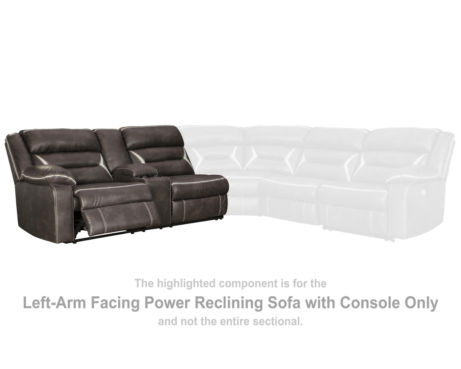Kincord Left-Arm Facing Power Reclining Sofa with Console