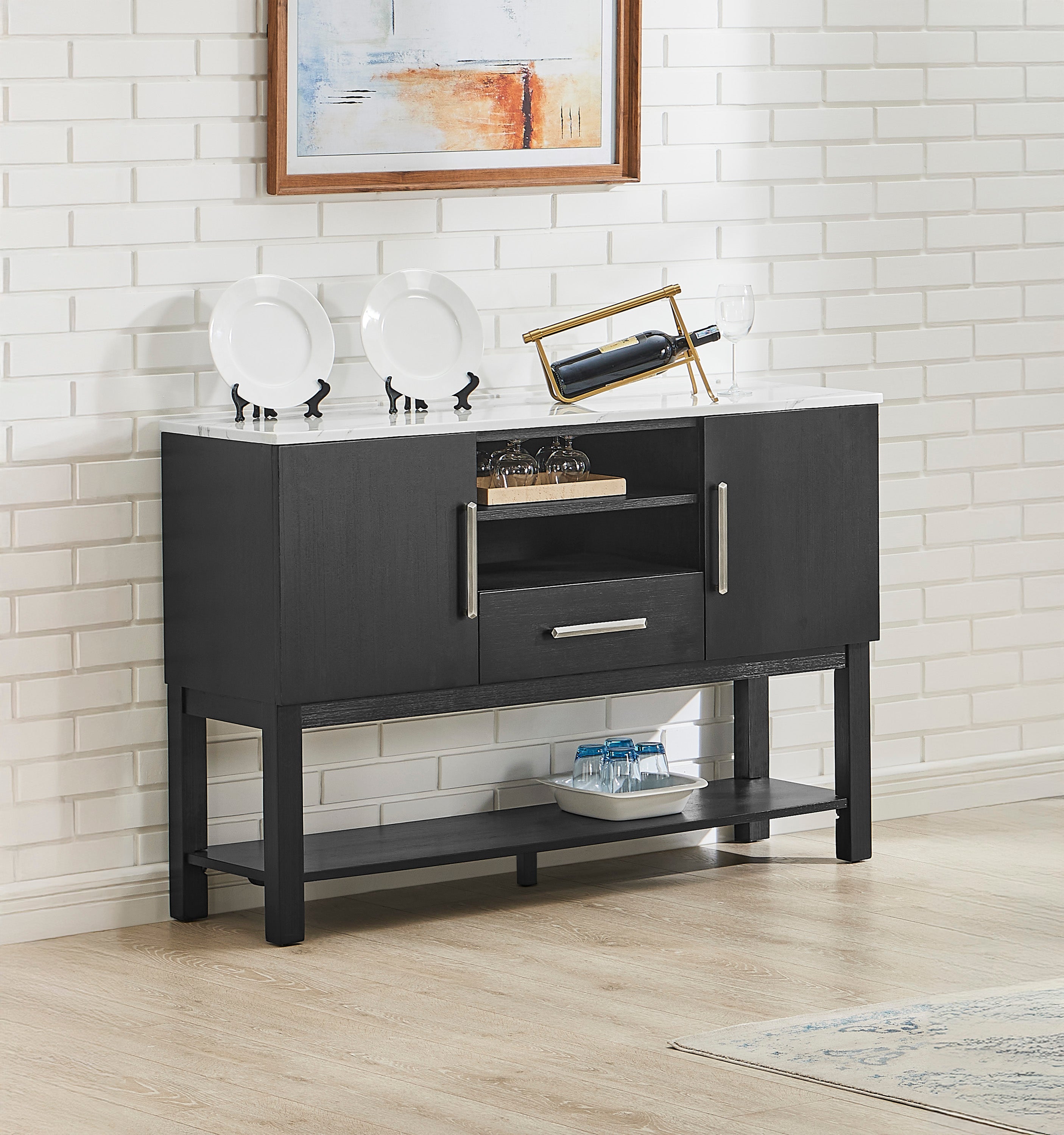 VANCE FAUX MARBLE DINING TBL LEG