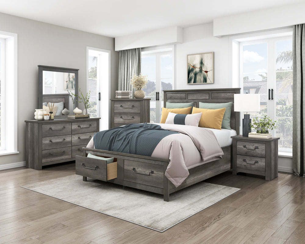 Queen Platform Bed with Footboard Storage