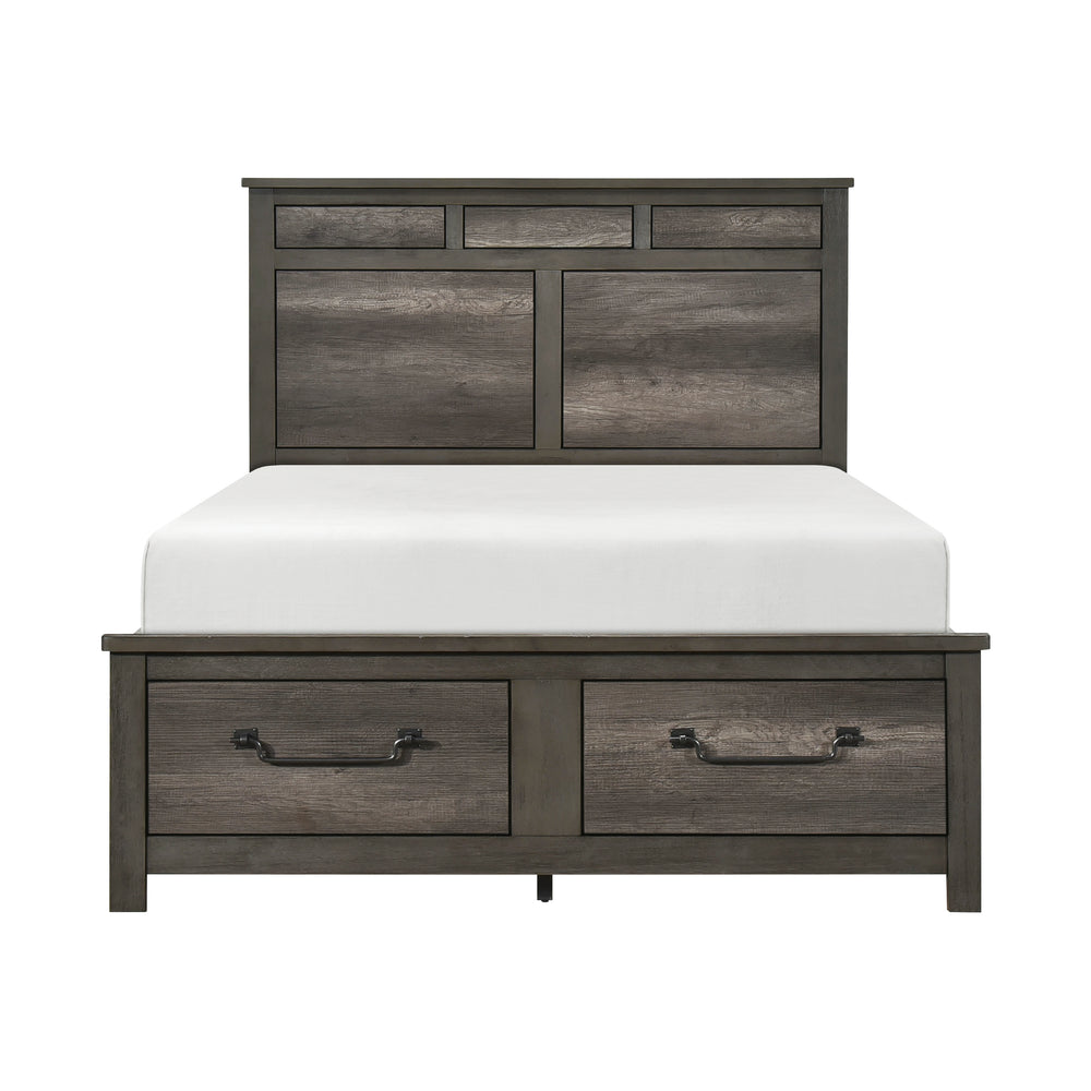Queen Platform Bed with Footboard Storage