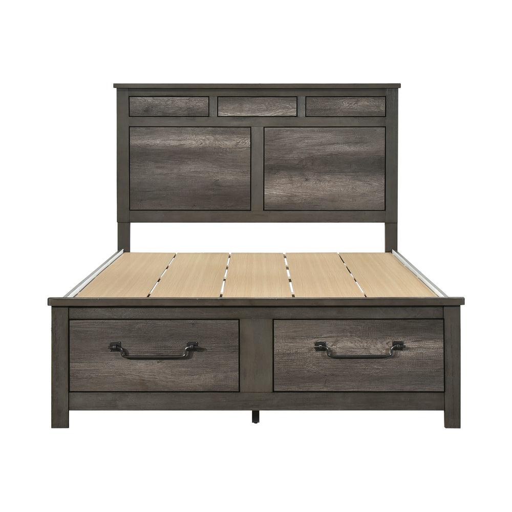 Queen Platform Bed with Footboard Storage