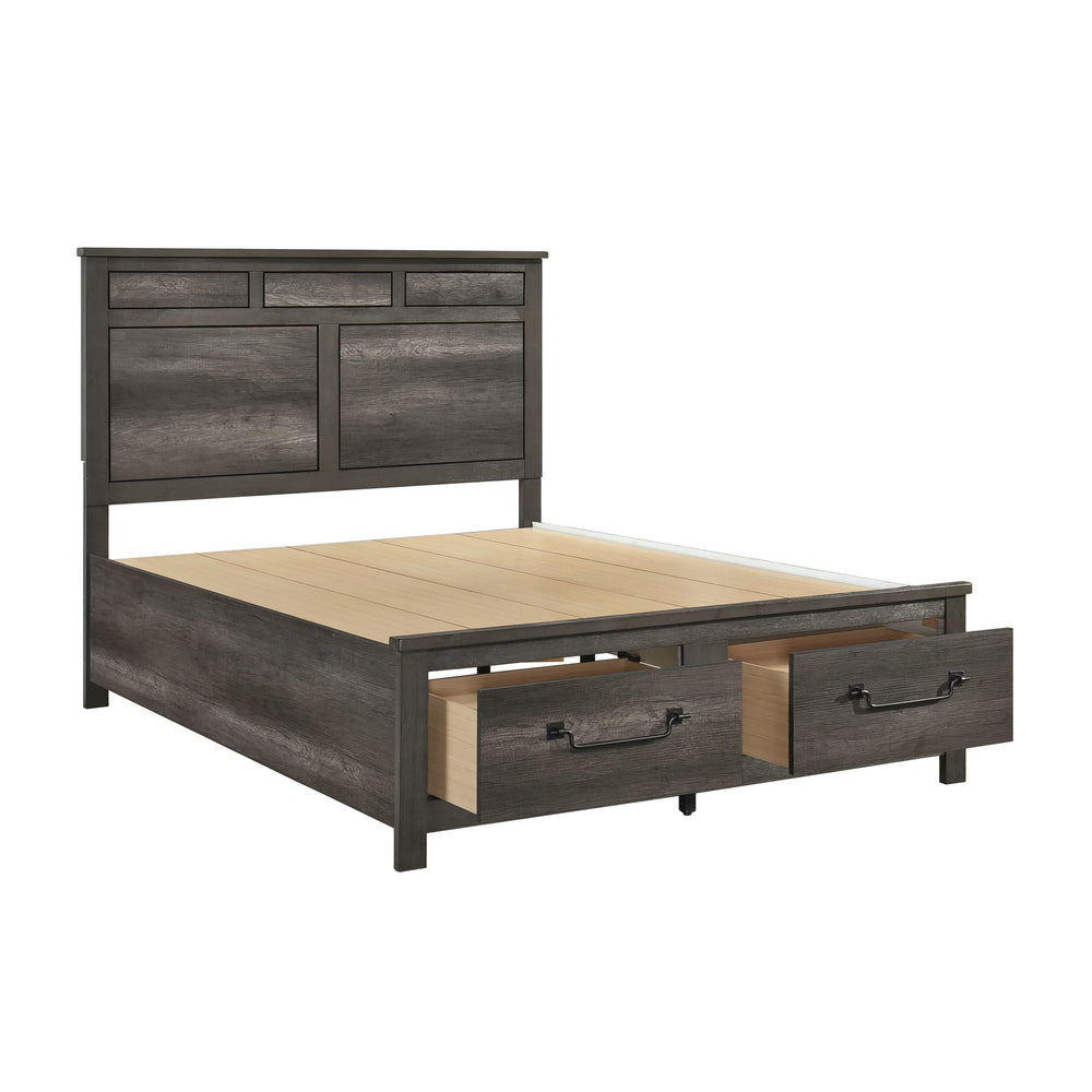 Queen Platform Bed with Footboard Storage