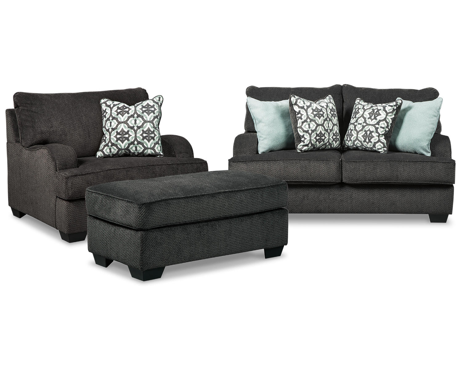 Charenton Loveseat, Chair, and Ottoman
