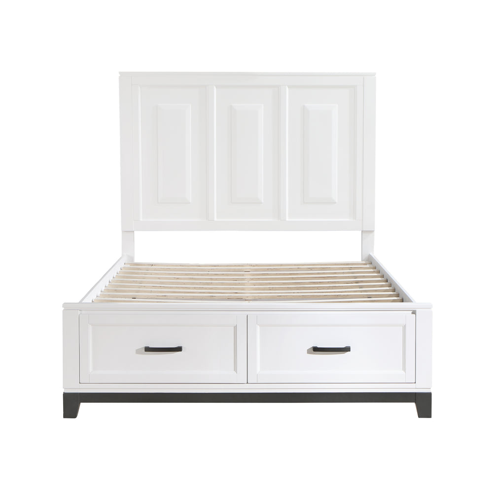 Queen Platform Bed with Footboard Storage