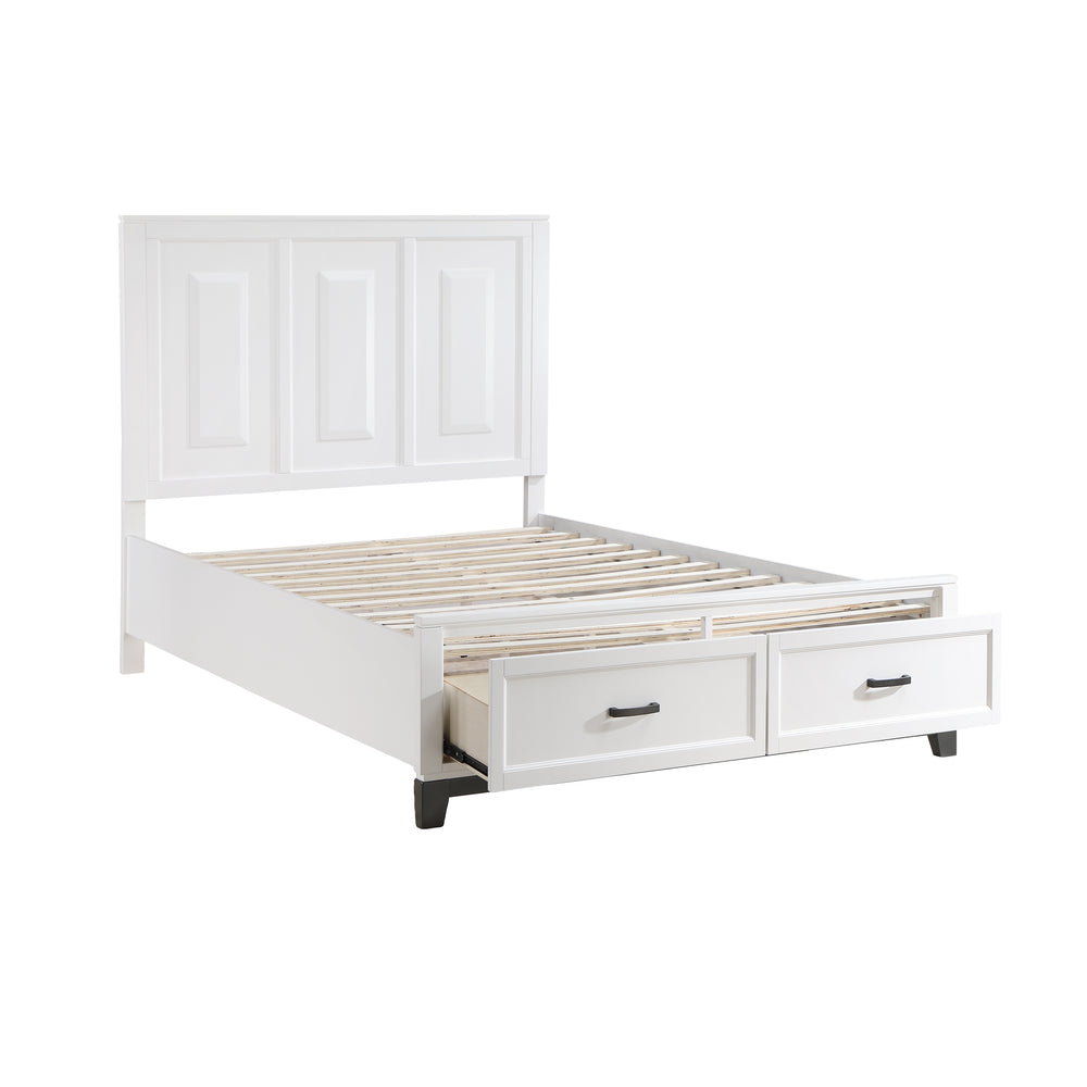Queen Platform Bed with Footboard Storage