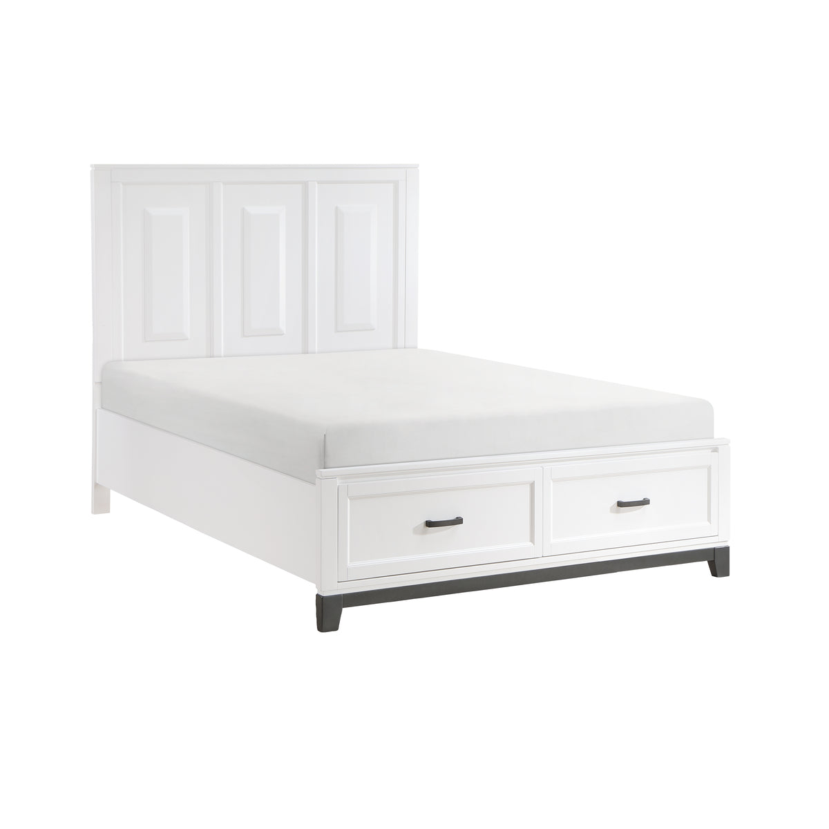 Queen Platform Bed with Footboard Storage
