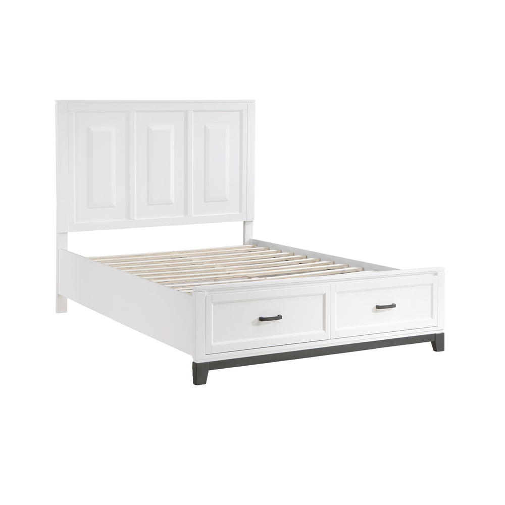 Queen Platform Bed with Footboard Storage