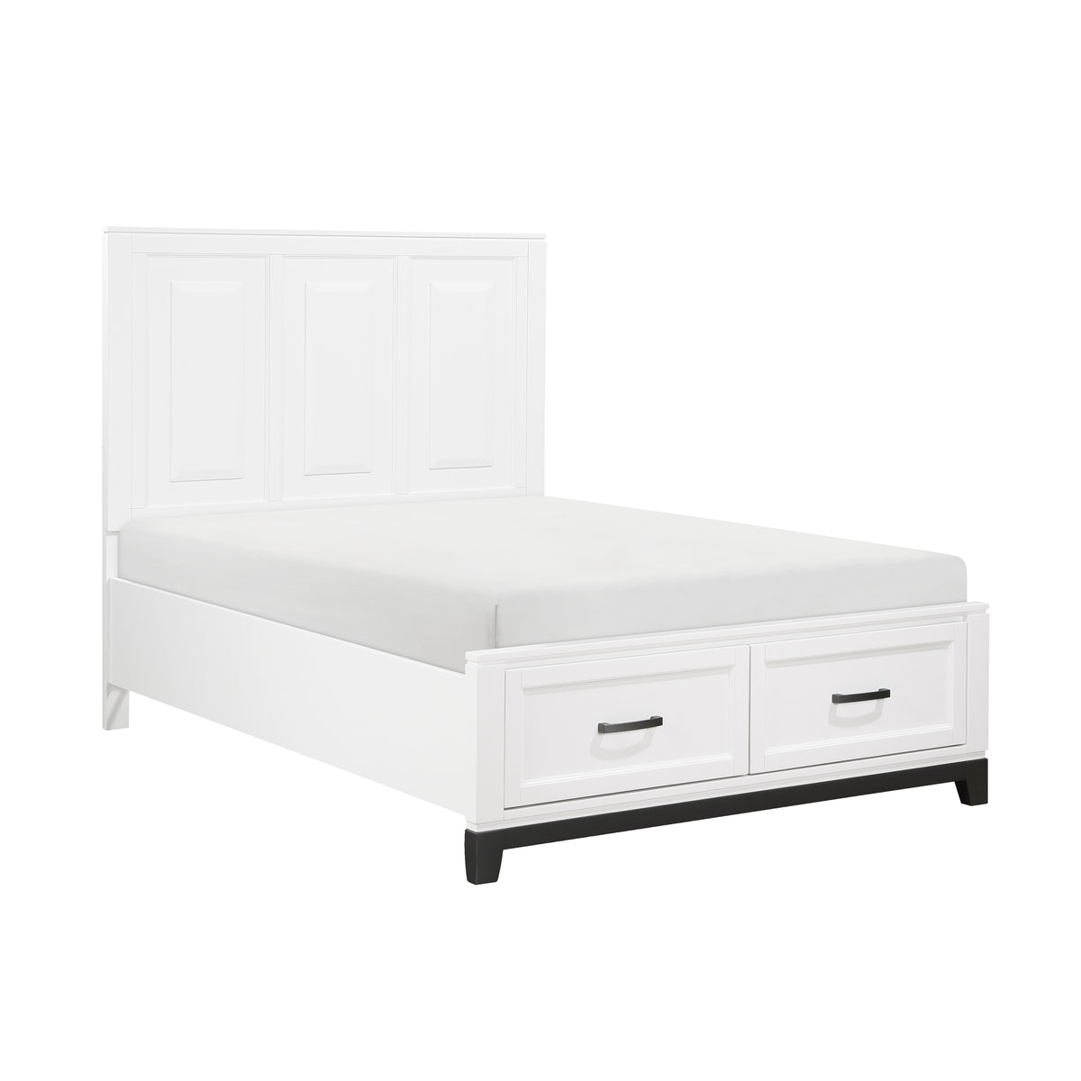 Full Platform Bed with Footboard Storage