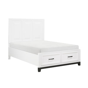 Full Platform Bed with Footboard Storage