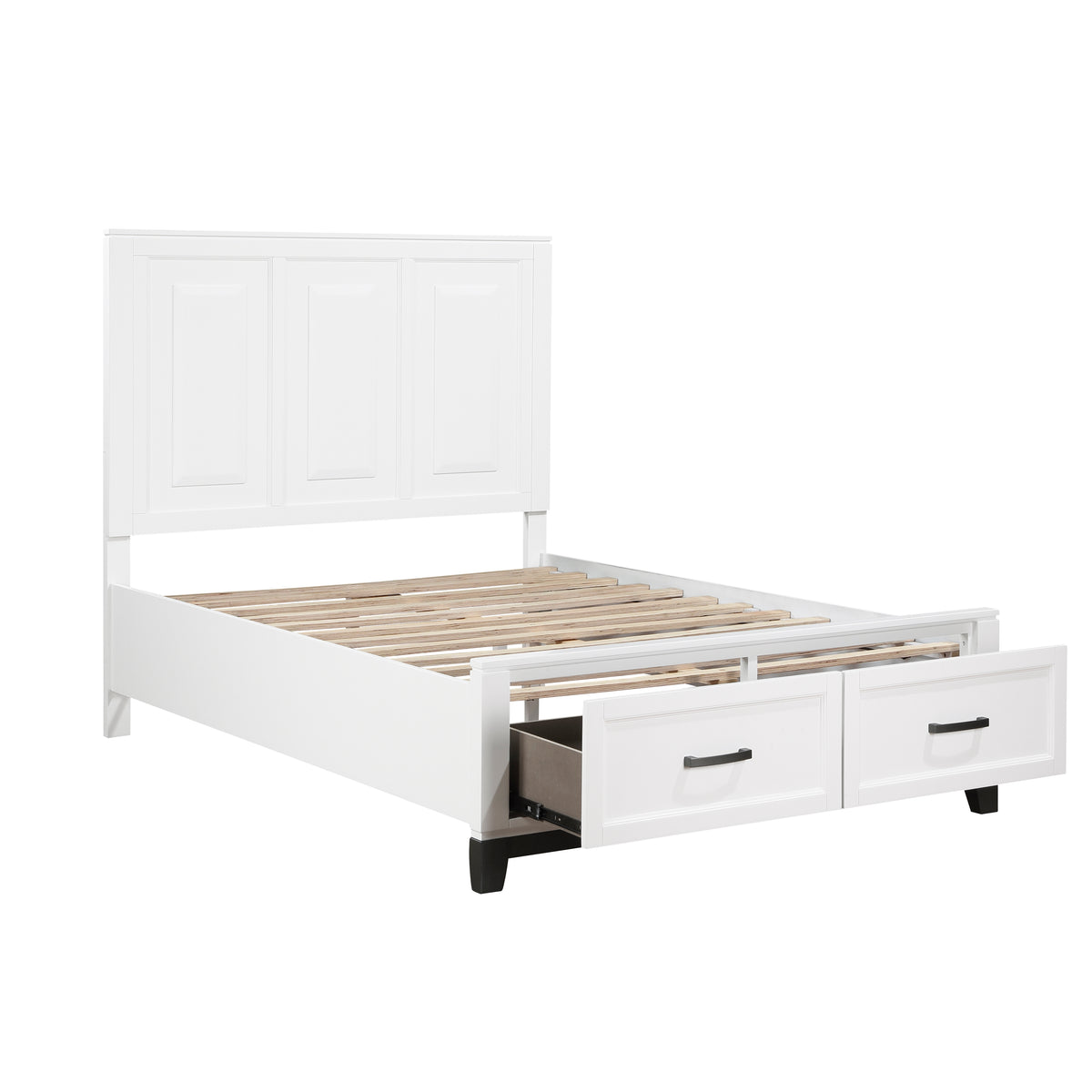 Full Platform Bed with Footboard Storage