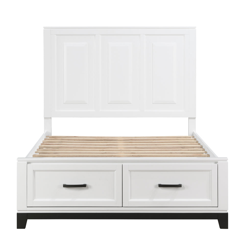 Full Platform Bed with Footboard Storage