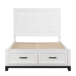 Full Platform Bed with Footboard Storage