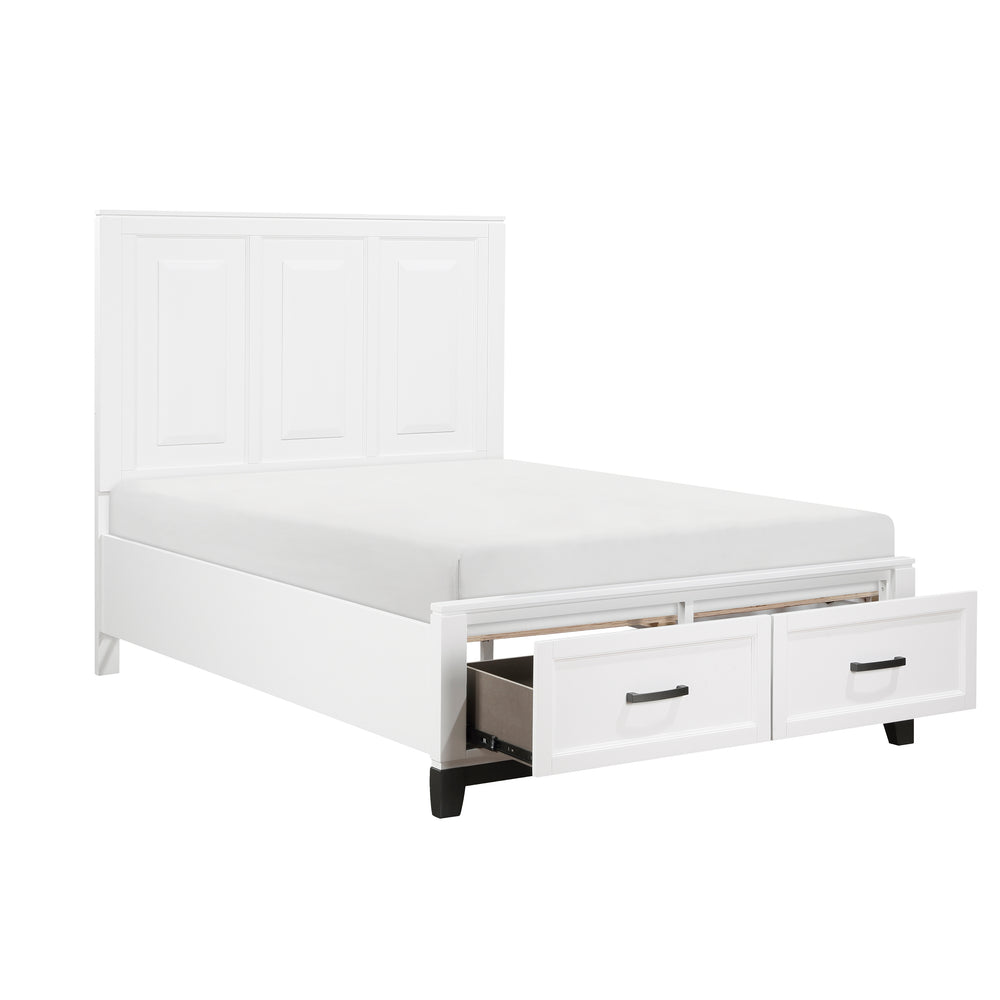 Full Platform Bed with Footboard Storage
