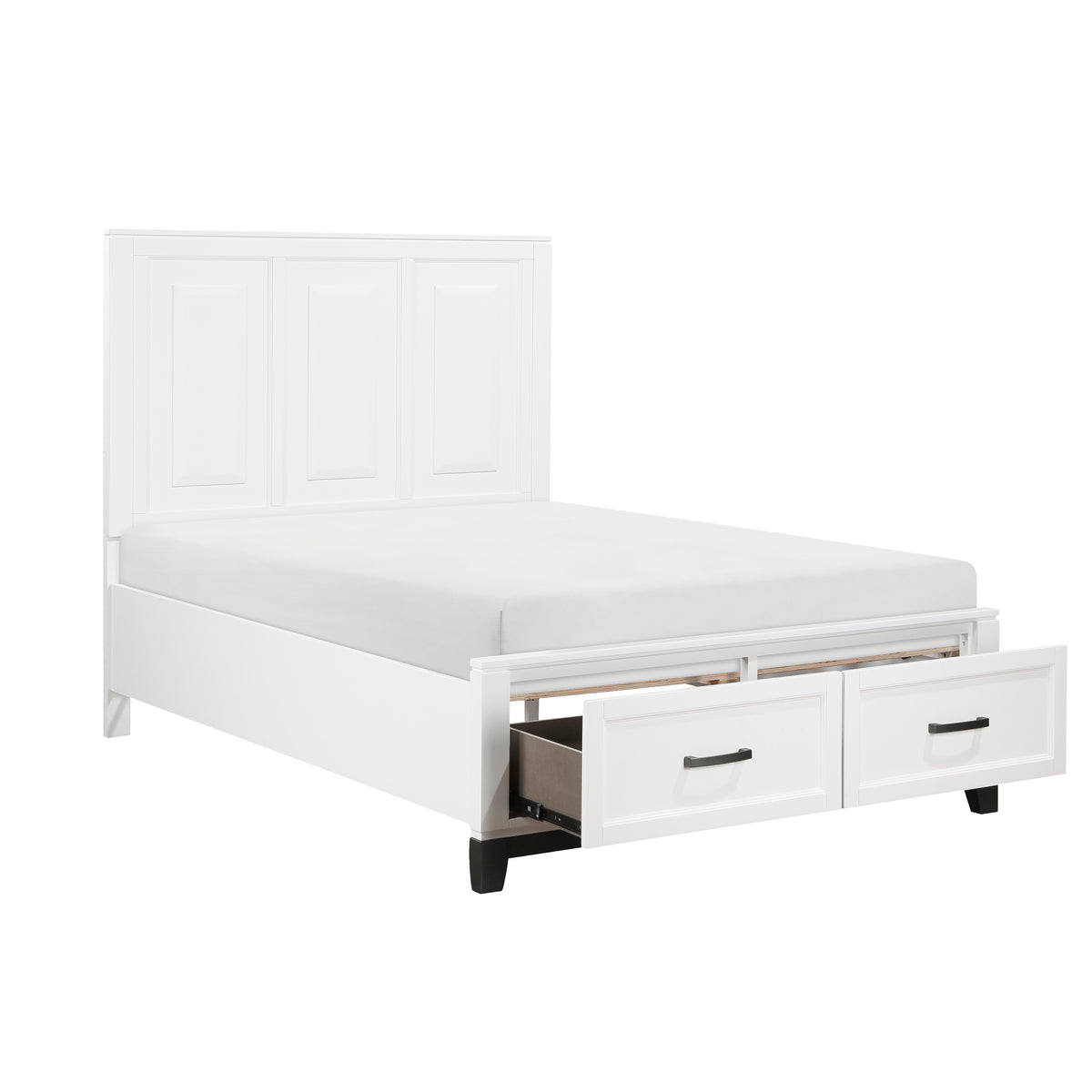 Full Platform Bed with Footboard Storage