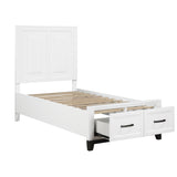 Twin Platform Bed with Footboard Storage