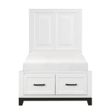 Twin Platform Bed with Footboard Storage