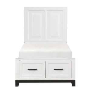 Twin Platform Bed with Footboard Storage