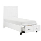 Twin Platform Bed with Footboard Storage