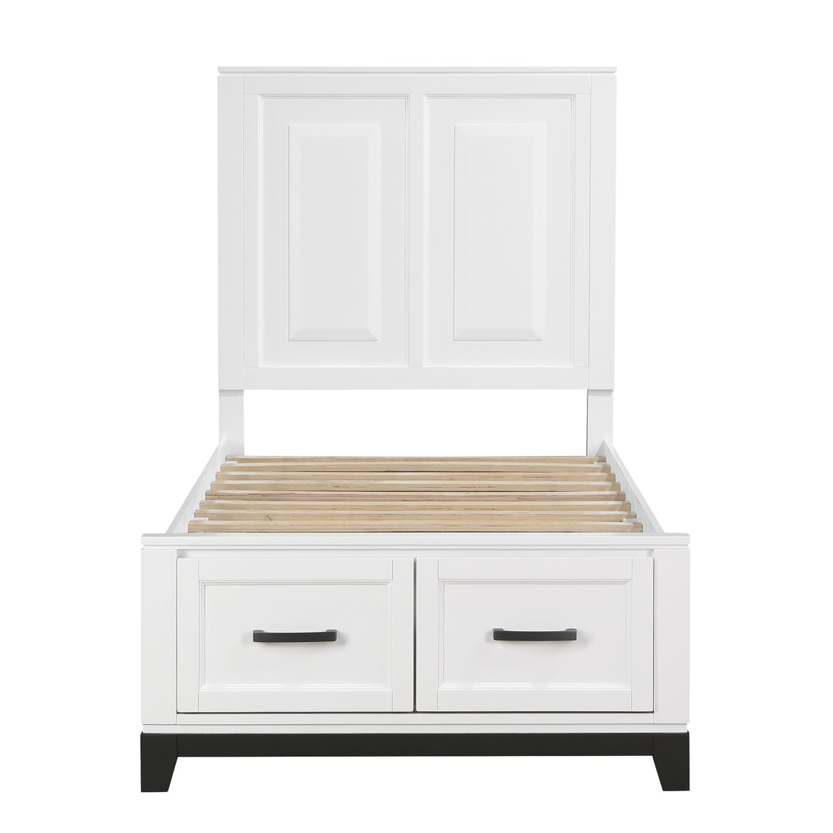 Twin Platform Bed with Footboard Storage