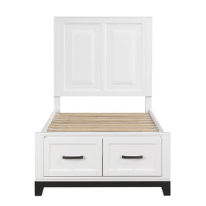 Twin Platform Bed with Footboard Storage