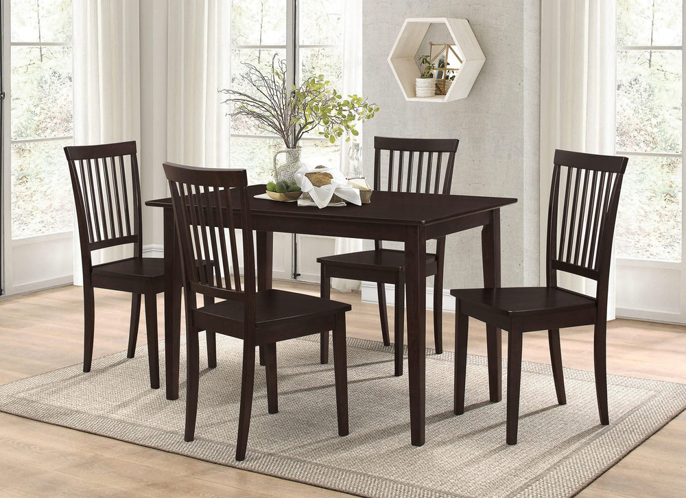 Juego de mesa de comedor rectangular de 5 piezas Gomez Cappuccino