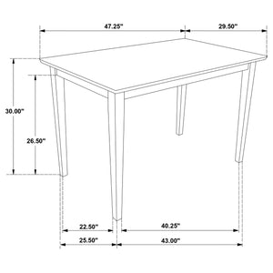 Juego de mesa de comedor rectangular de 5 piezas Gomez Cappuccino