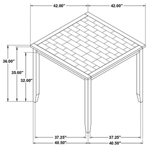 Juego de mesa de comedor Jardin de 5 piezas, altura de mostrador, color marrón rojizo
