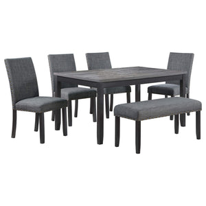Barlow 6-piece Rectangular Dining Table Set Grey and Black