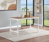 Juego de comedor rectangular de 5 piezas Martina, altura de mostrador, color blanco