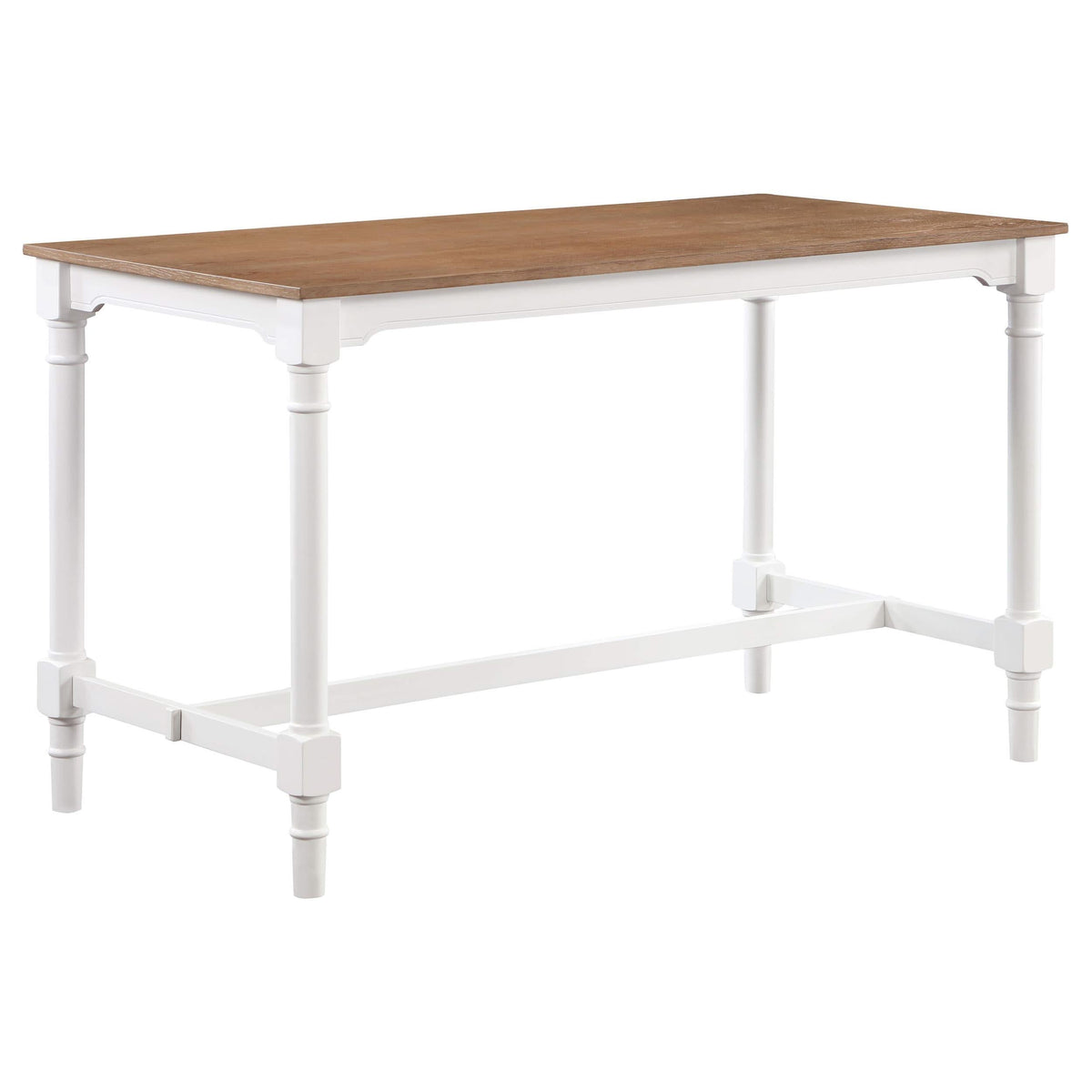Juego de comedor rectangular de 5 piezas Martina, altura de mostrador, color blanco