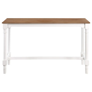 Juego de comedor rectangular de 5 piezas Martina, altura de mostrador, color blanco