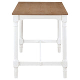 Juego de comedor rectangular de 5 piezas Martina, altura de mostrador, color blanco