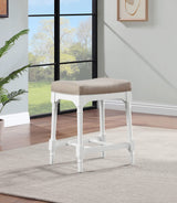Juego de comedor rectangular de 5 piezas Martina, altura de mostrador, color blanco
