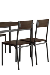 Juego de comedor rectangular Lana de 5 piezas en marrón oscuro y negro