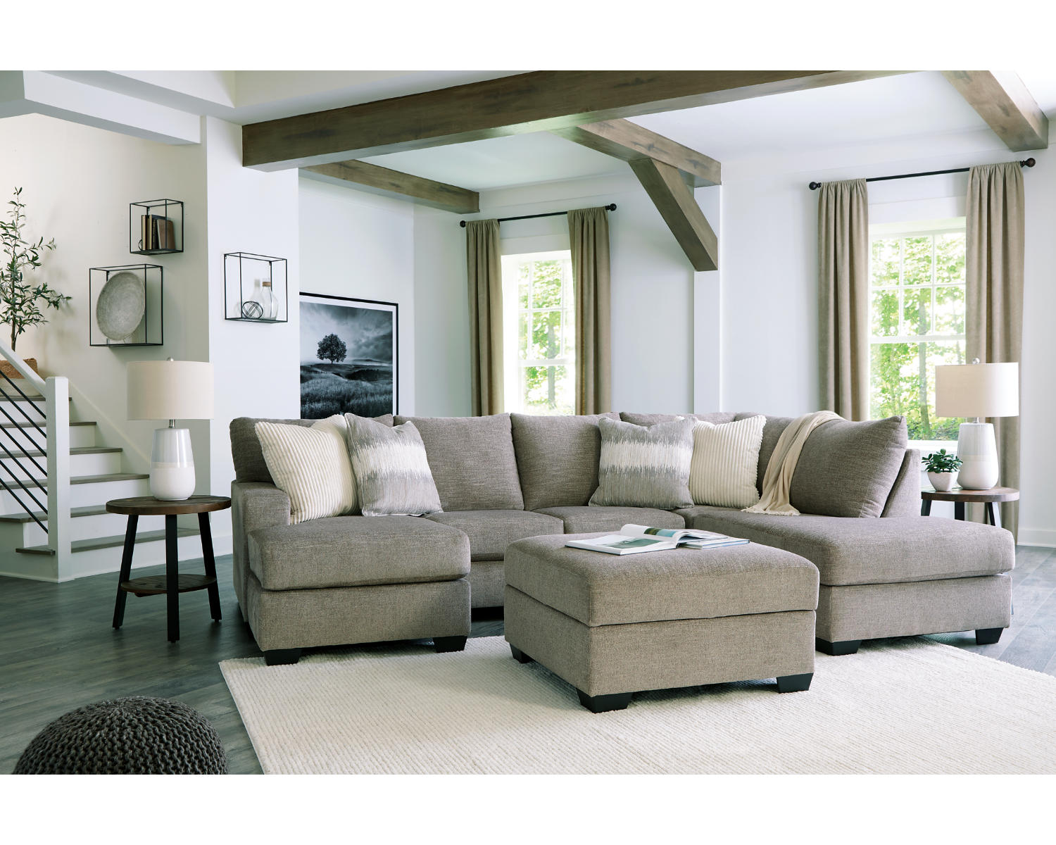 Creswell 2-Piece Sectional with Ottoman