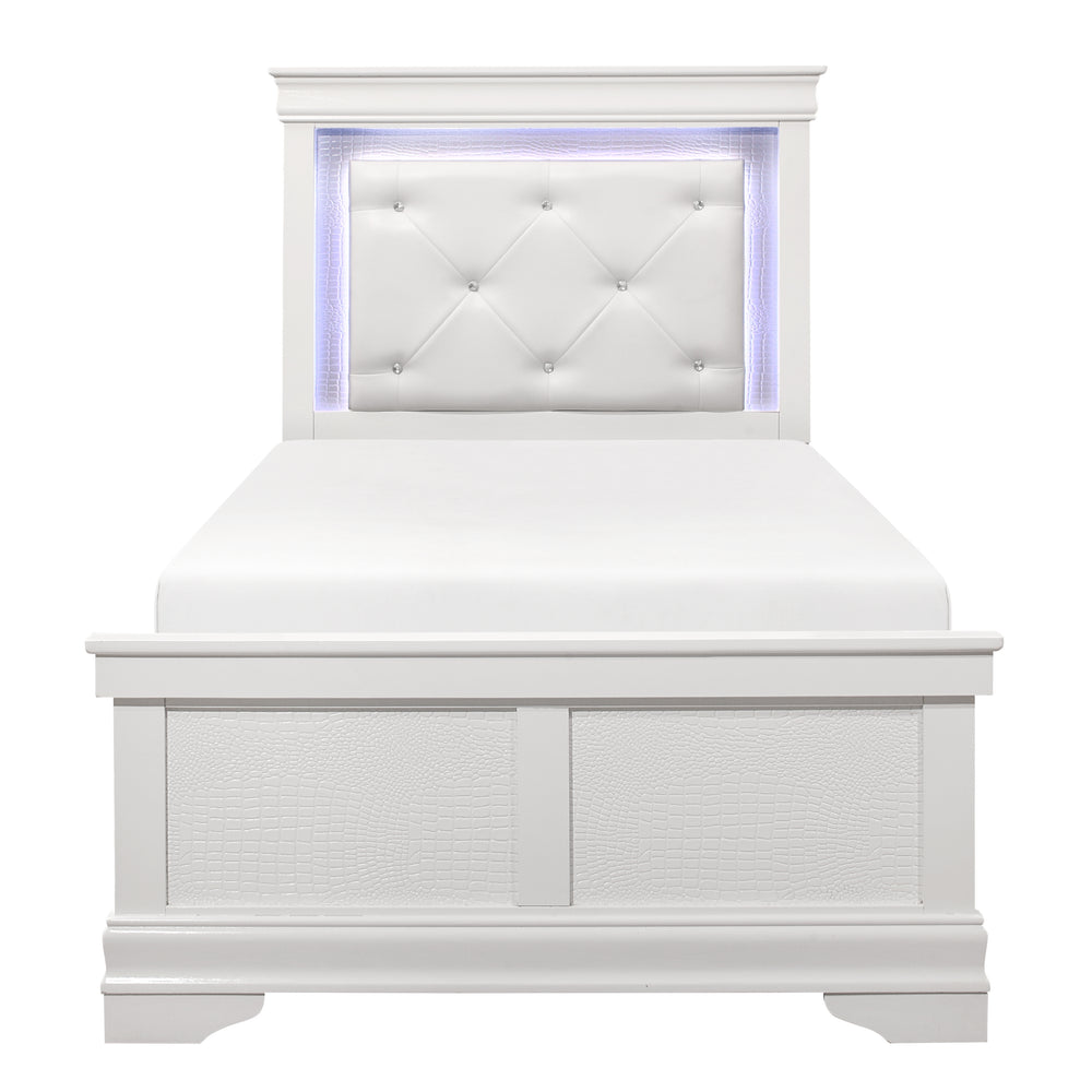 Twin Bed with LED Lighting