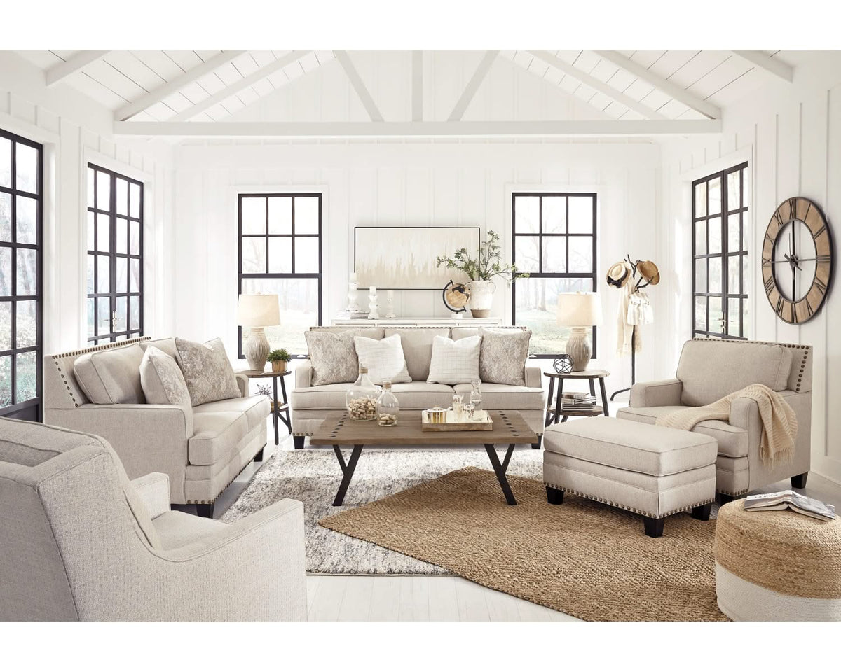 Sofá, loveseat, silla y otomana Claredon