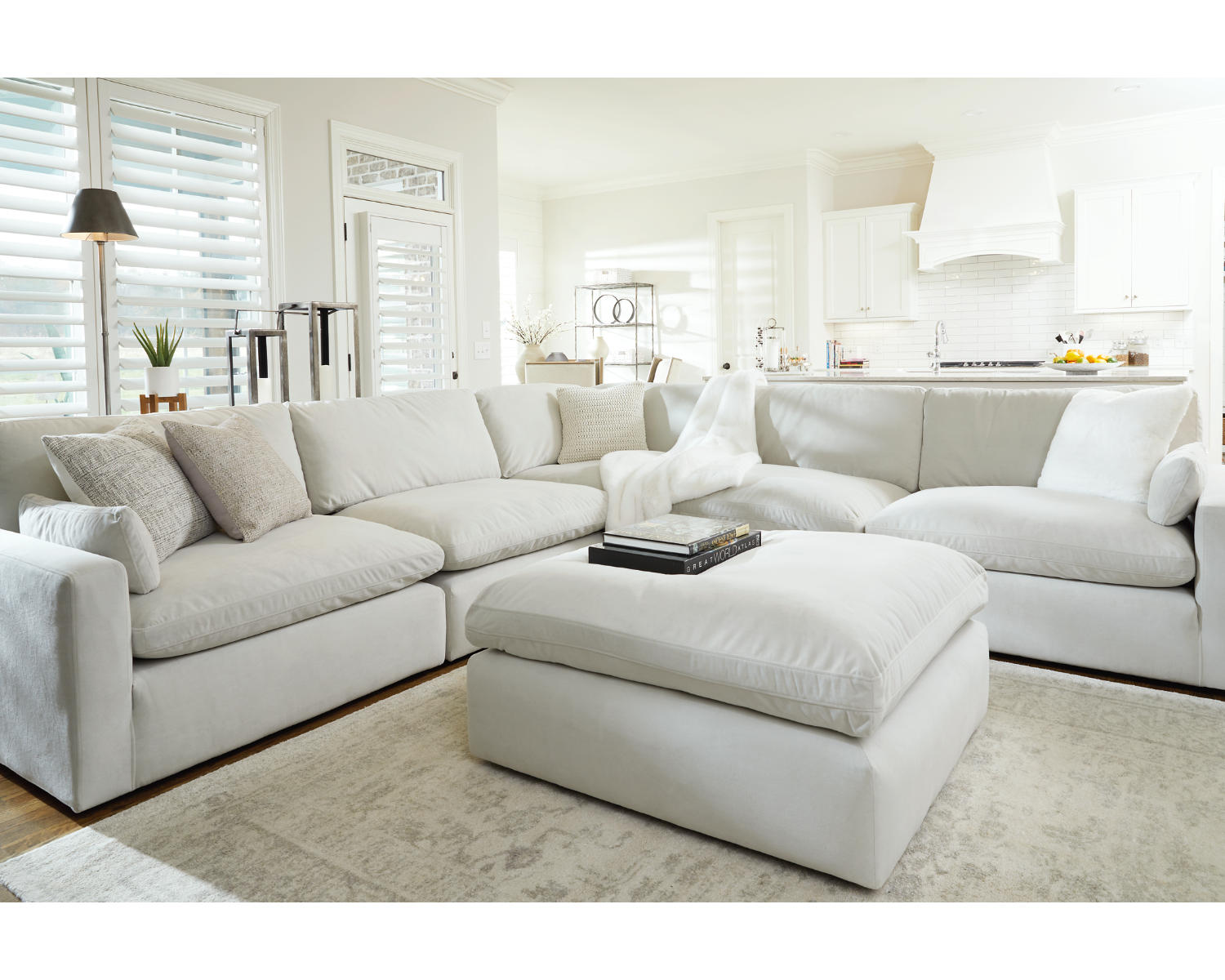 Sophie 5-Piece Sectional and Oversized Ottoman