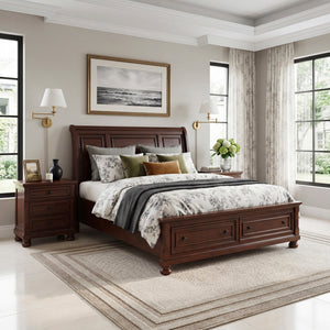 Eastern King Platform Bed with Footboard Storage