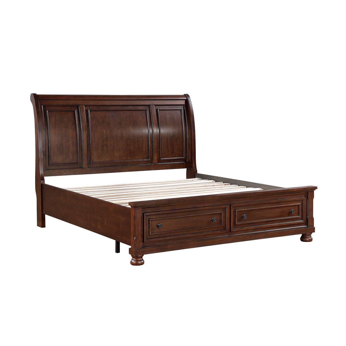 Eastern King Platform Bed with Footboard Storage