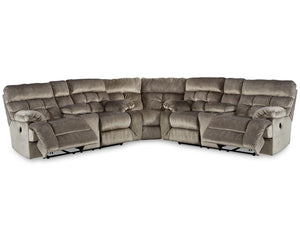 Seccional reclinable eléctrico de 3 piezas Brassville